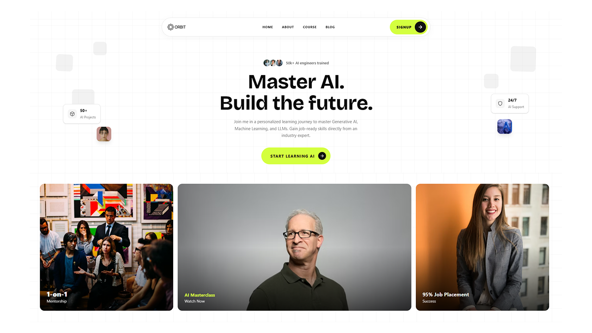 Online AI Learning Platform Hero Orbit